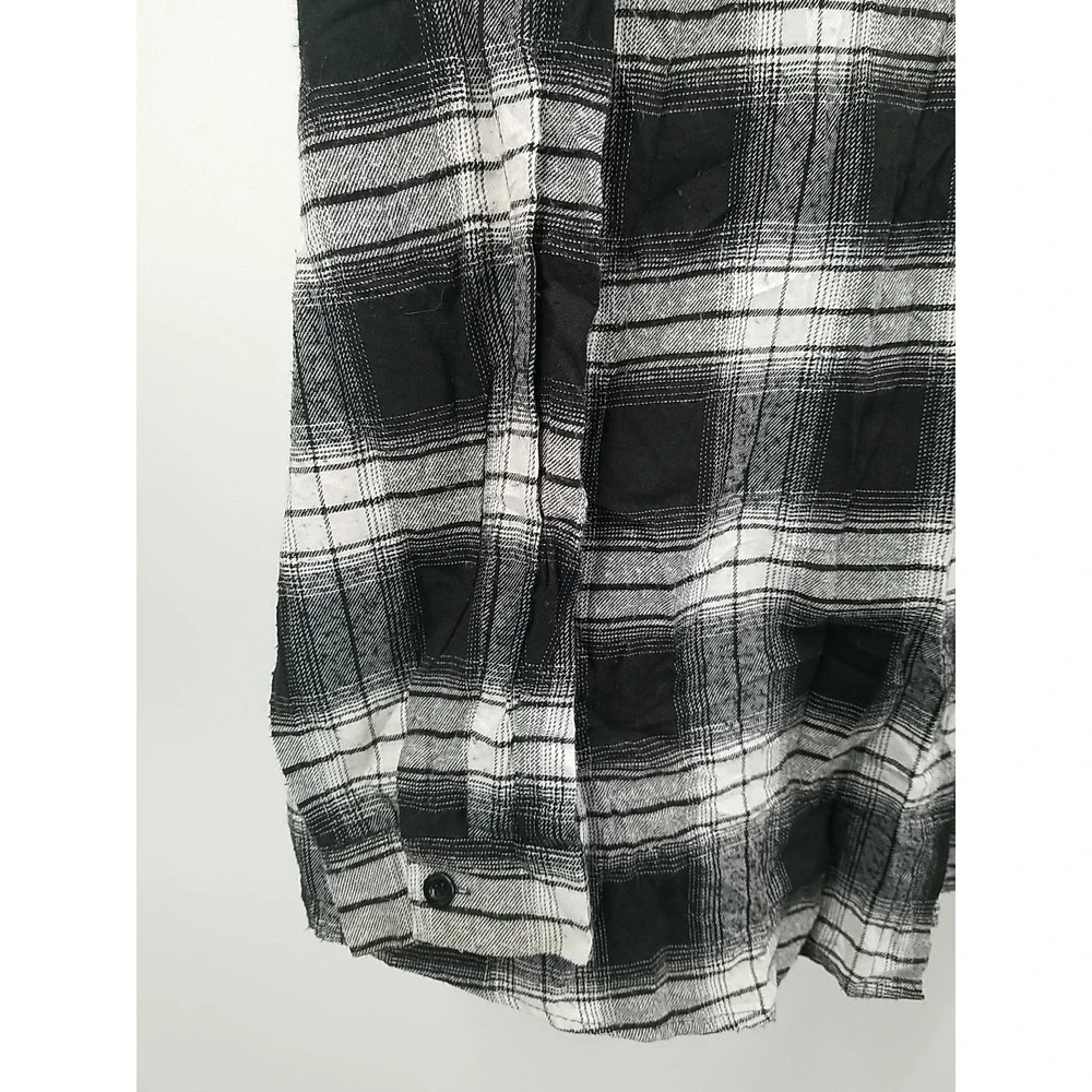 Shein Shirt Womens Large Plaid Flannel Button Up Long Sleeve‎ - Picture 4 of 6